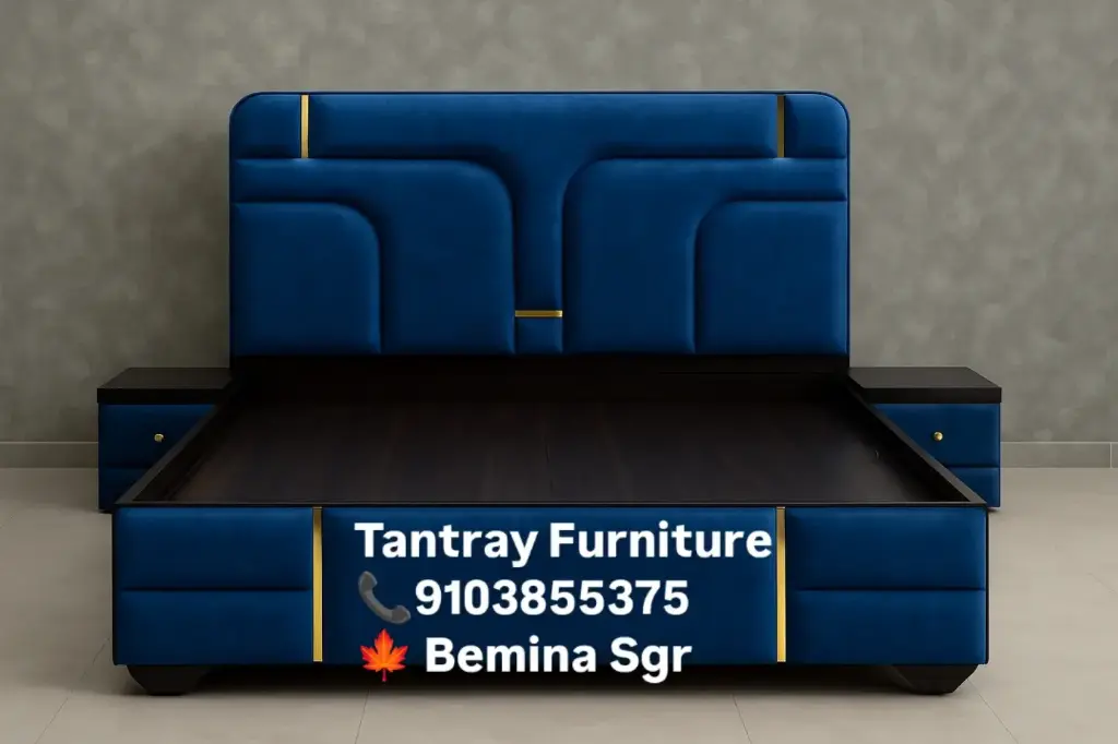 Double cushion bed with 2 side tables